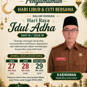 Pengumuman Hari Libur dan Cuti Bersama Hari Raya Idul Adha 1447 H / 2026 M